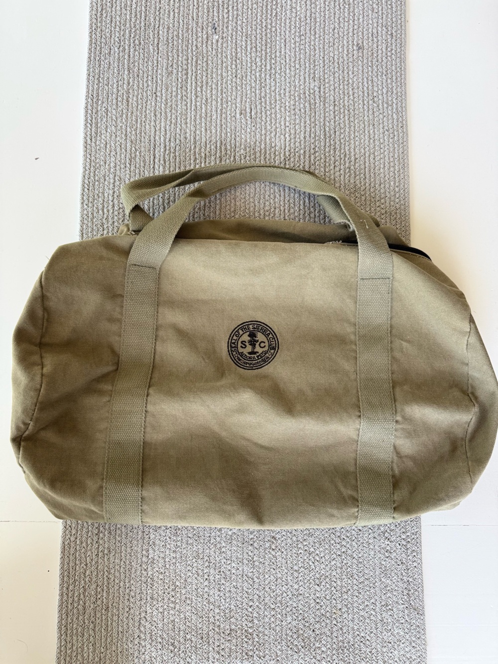 Vintage Sierra Club Canvas Zip Top Duffle Bag